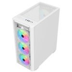 ⁦Sharx STRIKER S200W Mid Tower Gaming PC Case – White (4-Fans)⁩ - الصورة ⁦4⁩