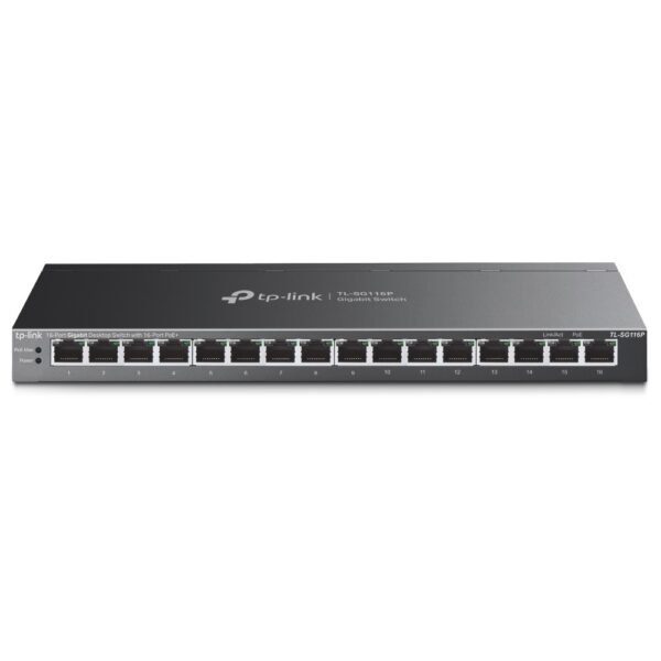 TP-Link SG116P 16-Port Gigabit Desktop Switch with 16-Port PoE+