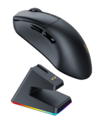 ⁦ماوس جيمنج لاسلكي Sades Striker S2B بدقة 26000 DPI مع شاحن مغناطيسي RGB وشاشة OLED اسود⁩ - الصورة ⁦2⁩