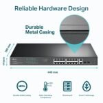 ⁦TP-Link SG1218MP 18-Port Gigabit Rackmount Switch with 16-Port PoE+ (250W)⁩ - الصورة ⁦3⁩