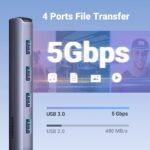 يوجرين محول من يو إس بي سي إلى 4 منافذ يو إس بي 3.0 مع منفذ إتش دي إم آي - Image 7