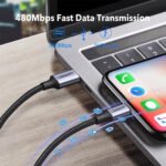 ⁦يوجرين كابل USB-C إلى Lightning ذكر/ذكر بقوة 20 واط هيكل ألومنيوم مضفر 1 متر فضي — US304-70523⁩ - الصورة ⁦2⁩