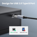 UGreen US370 USB-C to Printer (B) Cable Nylon Braided – 2M - Image 3