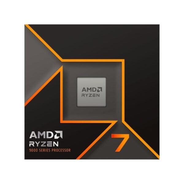 معالج AMD Ryzen™ 7 9700X ثماني النواة، 16 مسارًا، ذاكرة تخزين مؤقتة 40 ميجابايت، مقبس AM5، معالج مكتبي مفتوح