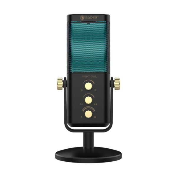 ميكروفون ألعاب سادِس نايت أول SA-M01B بإضاءة RGB - اسود