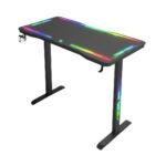 جاماكس P206 طاولة ألعاب بسطح زجاج مقسى مقاس 120x60x74 سم مع ماوس باد وRGB كامل - أسود (غير شامل التركيب)