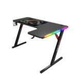 جاماكس P201-RB طاولة ألعاب كاربون فايبر RGB مقاس 140x100x74 سم مع ماوس باد (شكل L - يمين) - أسود (غير شامل التركيب)