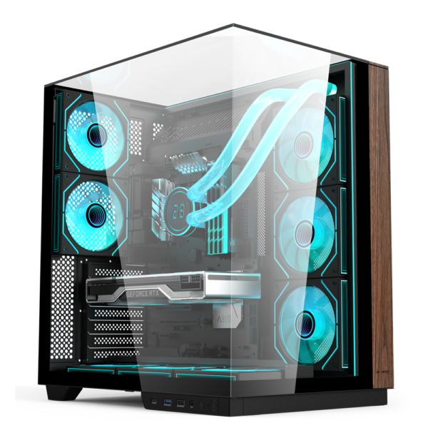 Acer V333B Mid Tower Gaming PC Case – Wooden Black (8-Fans)