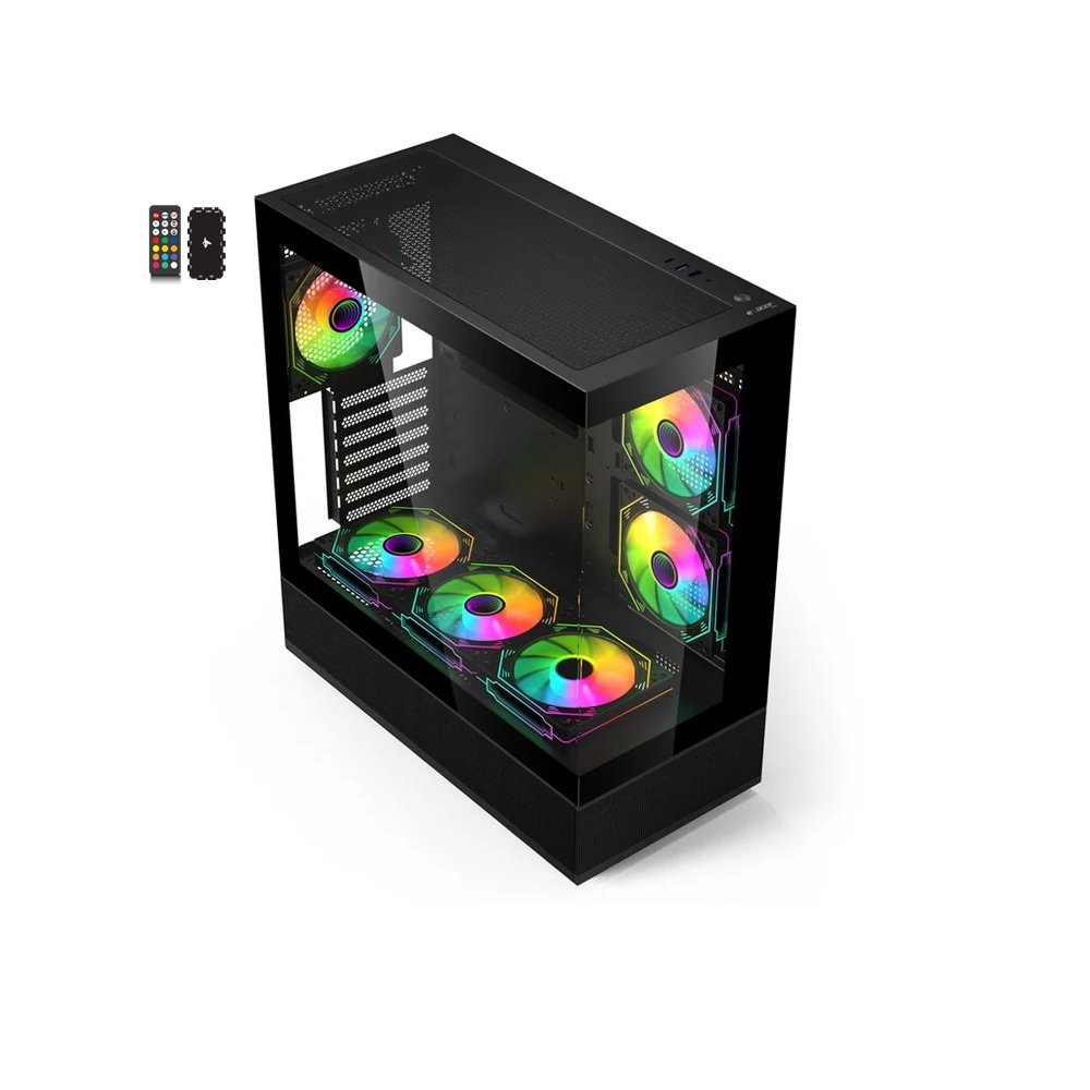 V930B Acer V930B Mid Tower Gaming PC Case – Black (6-Fans) - الصورة 1
