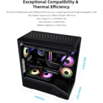 ⁦Lian-Li Vector V100 Mid-Tower Gaming PC Case, 4-Fans (Black)⁩ - الصورة ⁦4⁩