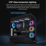 ⁦Lian-Li Vector V100 Mid-Tower Gaming PC Case, 4-Fans (Black)⁩ - الصورة ⁦3⁩