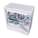 ⁦Lian-Li Vector V100 Mid-Tower Gaming PC Case, 4-Fans (White)⁩ - الصورة ⁦4⁩
