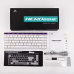 ⁦لوحة مفاتيح الألعاب AULA HERO68HE – سلكية – 68 مفتاح – بنسبة 65% – مفاتيح مغناطيسية Meteor – أبيض⁩ - الصورة ⁦13⁩