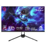 جيم اون شاشة ألعاب GOES24FHD144IPS  مقاس 24 بوصة، بدقة FHD، ومعدل تحديث 144 هرتز، وزمن استجابة 0.5 مللي ثانية، ومنفذ HDMI 2.1، وتقنية IPS سريعة، مسطحة - أسود
