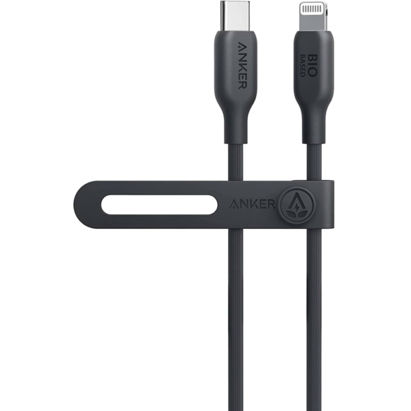 Anker 542 USB-C to Lightning Cable – Bio-Based – 3ft/0.9m – Black – A80B1H11