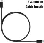 ⁦كابل Choetech CC0002 شحن ونقل بيانات USB-C إلى USB-C بقدرة 3 أمبير وطول 1 متر – أسود⁩ - الصورة ⁦5⁩