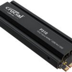 Micron Crucial Hard SSD P310, 4th Gen PCIe, NVMe, M.2 2280, 2 TB capacity with heatsink, compatible with PlayStation 5