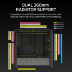 ⁦Corsair FRAME 4000D RS ARGB Modular Mid-Tower PC Case — Black, 3-Fans⁩ - الصورة ⁦3⁩