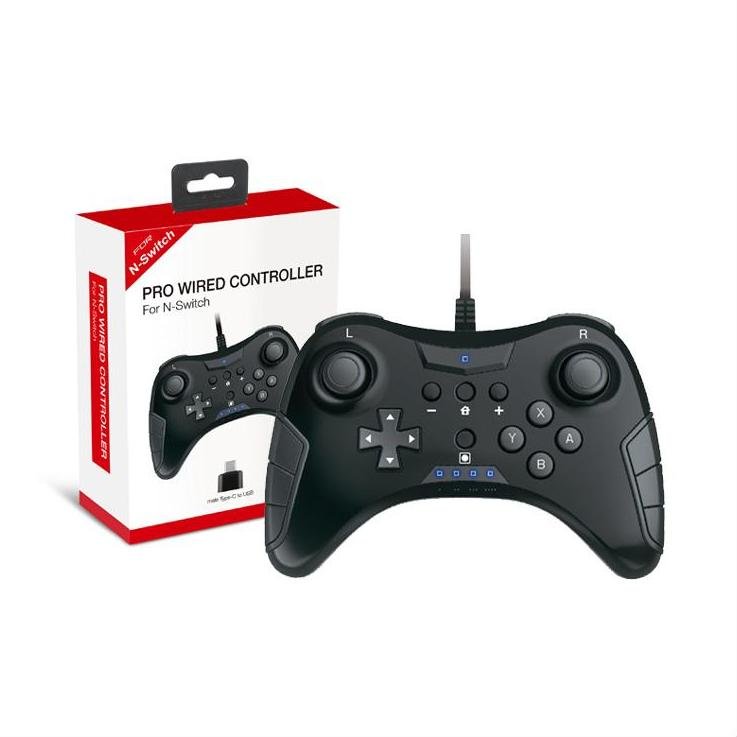 Dobe TNS-901 Pro Wired Gamepad Controller for N-Switch with a male Type-C to USB adapter - Black - Level UpDobeSwitch Accessories6912917059016