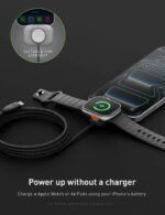⁦كابل Energea FLOW DUO للساعات، كابل 2 في 1 من نوع C إلى C + كابل ساعة، بسرعة 480 ميجابت في الثانية، وقوة 60 واط، وطول 1.5 متر - أسود⁩ - الصورة ⁦5⁩