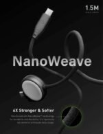 ⁦كابل Energea FLOW DUO للساعات، كابل 2 في 1 من نوع C إلى C + كابل ساعة، بسرعة 480 ميجابت في الثانية، وقوة 60 واط، وطول 1.5 متر - أسود⁩ - الصورة ⁦4⁩
