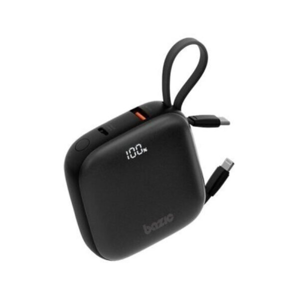 بازيك جو باور فيوجن، باوربانك 3 في 1 بسعة 10000 مللي أمبير مع كابل مدمج USB-C ولايتنينج – ترافل