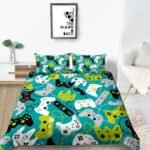 Gamer Green Bedding Set For Young People Creative Fashionable Unique Design Bed & Pillow Sheet - Level UpLevel UpBed Sheets