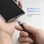 ⁦كابل صوت USB‑C دائري من يوجرين، 3.5 مم M/M، بغلاف ألمنيوم، بطول 1 متر – رمادي داكن (الموديل: AV143 – 30633)⁩ - الصورة ⁦4⁩