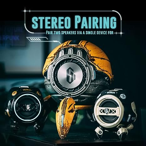 GravaStar Mars Pro Bluetooth 5.0 Speaker with Bass Boost and Stereo Sound- War Damaged Yellow - Level UpGravaStarSpeakers6972448920193