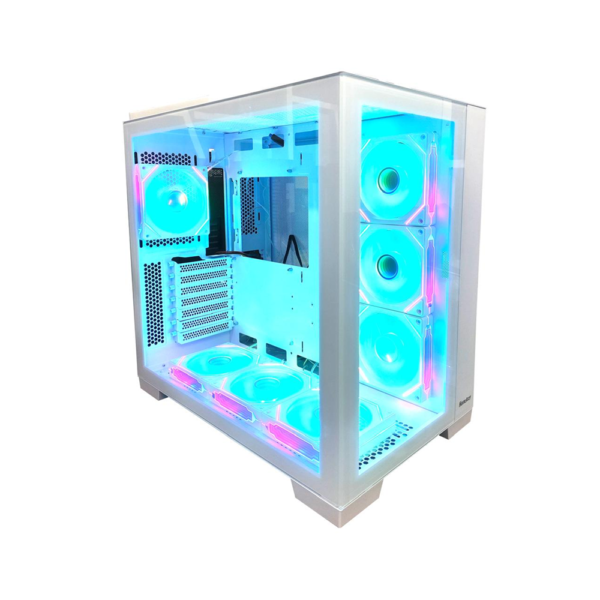 Huntkey MVP Apollo Max Mid Tower PC Case – White, 7 Fans