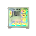 ⁦Huntkey MVP Apollo Max Mid Tower PC Case – White, 7 Fans⁩ - الصورة ⁦4⁩