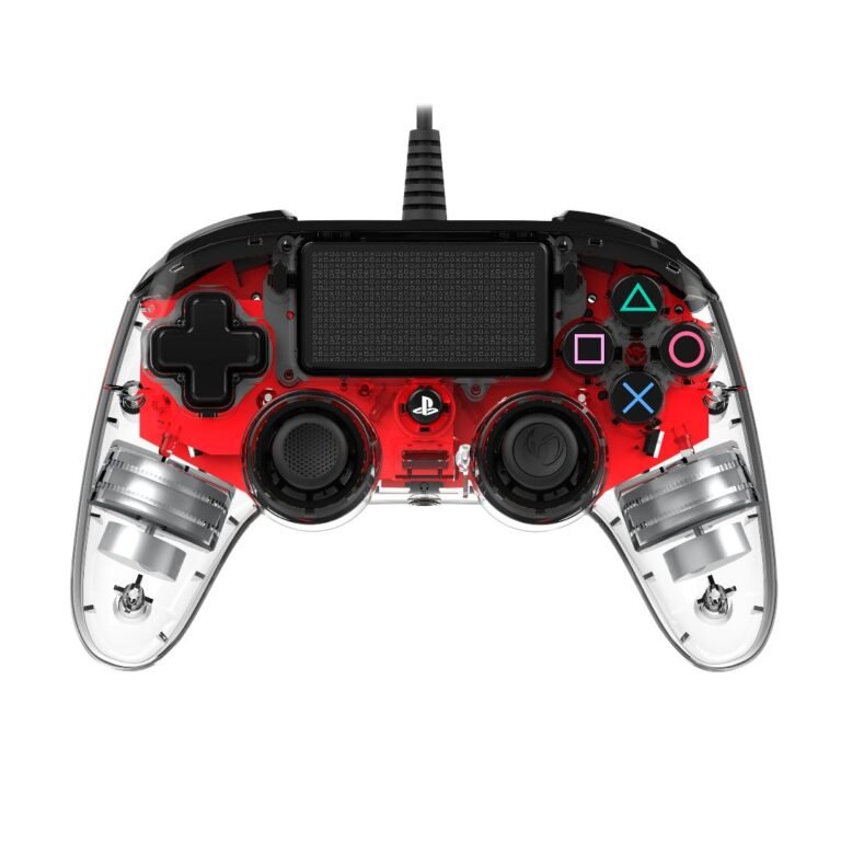 Nacon Wired Illuminated Compact Controller for PlayStation 4 - Red - Level UpNaconPlayStation3499550360837