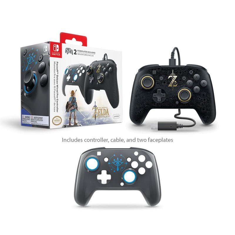 Faceoff Deluxe Wired Pro Controller: Breath of the Wild Edition