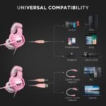Onikuma K5 Professional Gaming Headset PINK - "Noise Cancellation" - Level UpOnikumaHeadset6972470560268