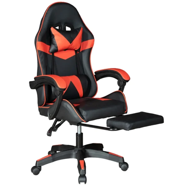 Gadgeton Gaming Chair with Footrest – Black/Red