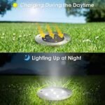 Set of 4 Round Solar Powered Garden LED Lights for Ground Pathway with UV and Water Resistance - Level UpLevel UpSmart Devices501690