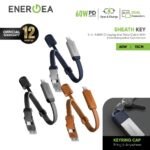 مفتاح غلاف Energea، كابل 2 في 1 من النوع C إلى C + A، بسرعة 480 ميجابت في الثانية، وقوة 60 واط، وطول 15 سم - برتقالي - Image 4