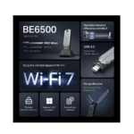 ⁦TP-Link TBE400UH BE6500 WiFi 7 High Gain Wireless USB Adapter⁩ - الصورة ⁦4⁩