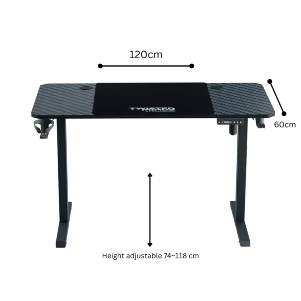 Twisted Minds Paradox Height Adjustable Gaming Desk Electric Table – 120cm
