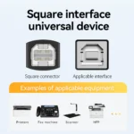 ⁦JASOZ Type C to 2.0 USB B Male Cable – 3M Braided 480Mbps for Laptops, Cameras, Scanners, & Printers⁩ - الصورة ⁦3⁩