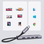UGreen 6 in 1 multifunctional USB HUB Type C - 3x USB 3.2 Gen 1 / HDMI 4K 60Hz / SD and TF card Reader Gray (60383 CM511) - Level UpUGreenAdapter6957303863839