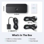 ⁦محوّل Ugreen USB 3.0 switch 2-in-4 switch + 2x USB-A Cable - Black CM662-15705⁩ - الصورة ⁦2⁩