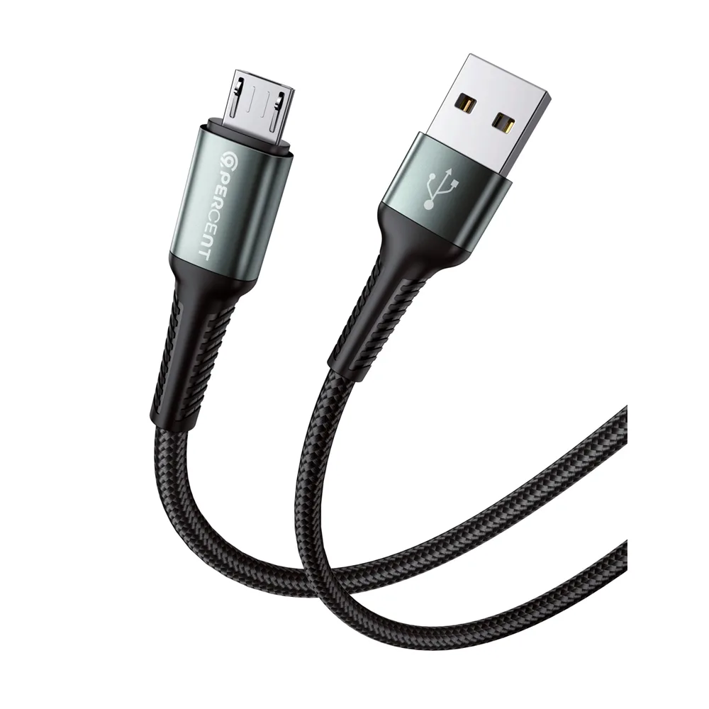 usb-to-MICRO 90 Percent Nylon Braided USB-A to Micro Cable – Durable & Fast Charging - الصورة 1