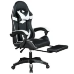 Gadgeton Gaming Chair with Footrest – Black/White