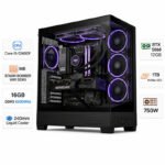 Gaming PC with an Intel Core i7-14700F processor, an RTX 5070 graphics card with 12 GB of memory, 16 GB of DDR5 RAM running at 6,000 MHz, a 2 TB NVMe SSD, and Windows 11