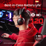 ⁦HyperX Cloud III S Wireless Gaming Headset, 53mm, Spatial Audio – Red/Black⁩ - الصورة ⁦16⁩
