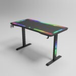 ⁦جاماكس P206 طاولة ألعاب بسطح زجاج مقسى مقاس 120x60x74 سم مع ماوس باد وRGB كامل - أسود (غير شامل التركيب)⁩ - الصورة ⁦17⁩
