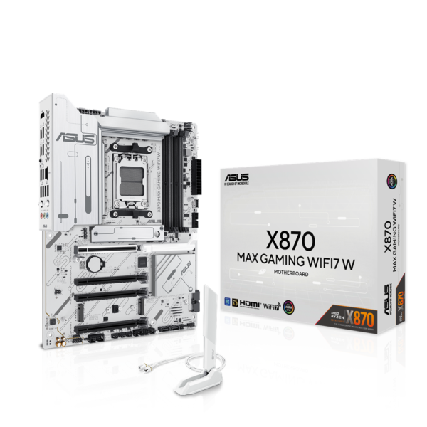 ASUS X870 MAX Gaming WiFi7 W ATX Motherboard, White