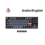 KeyChron K8 Pro TKL Wireless Customizable Gaming Keyboard, Red Linear Switch, K8P-J1, Black. Arabic/English