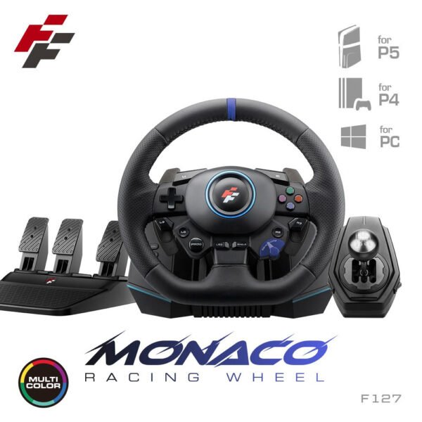 عجلة سباقات FlashFire F127 Monaco مع ناقل حركة ودواسات متوافقة مع البي سي , و البلايستيشن 4 و 5